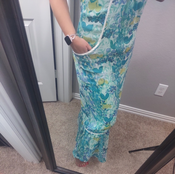 Jessica Simpson Floral Voile Pocket Tiered Maxi S - Picture 2 of 6